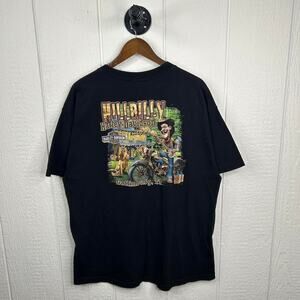 Y2K Hillbilly Harley Davidson Double Sided Motorcycle Graphic Tee Size X-Large